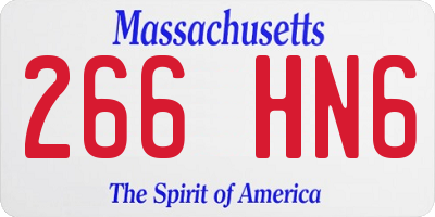 MA license plate 266HN6