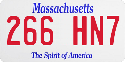 MA license plate 266HN7