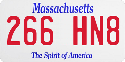MA license plate 266HN8
