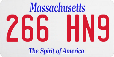 MA license plate 266HN9