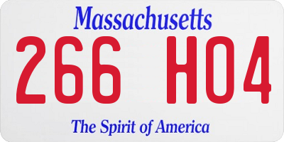 MA license plate 266HO4