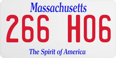 MA license plate 266HO6