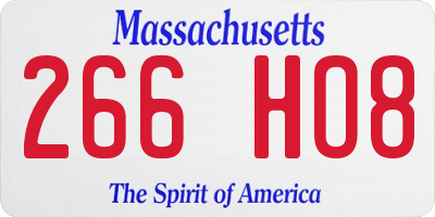 MA license plate 266HO8