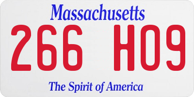 MA license plate 266HO9