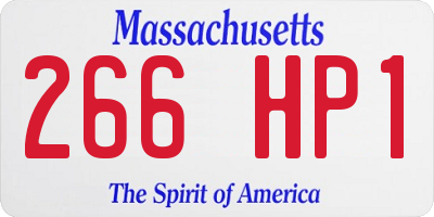 MA license plate 266HP1