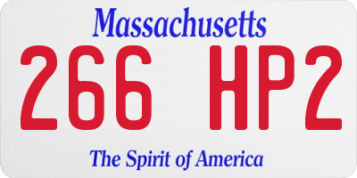 MA license plate 266HP2