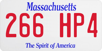 MA license plate 266HP4