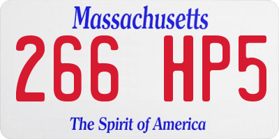MA license plate 266HP5