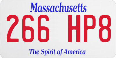 MA license plate 266HP8