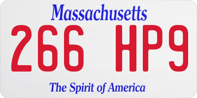 MA license plate 266HP9