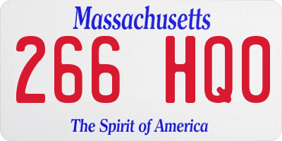MA license plate 266HQ0