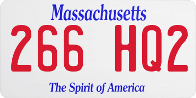 MA license plate 266HQ2