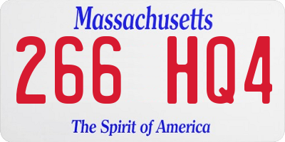MA license plate 266HQ4