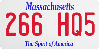 MA license plate 266HQ5