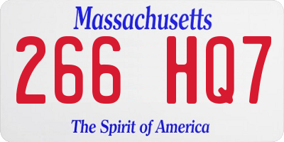 MA license plate 266HQ7