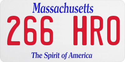 MA license plate 266HR0