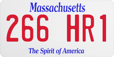 MA license plate 266HR1