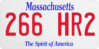 MA license plate 266HR2