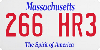MA license plate 266HR3