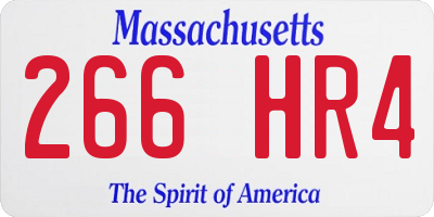 MA license plate 266HR4