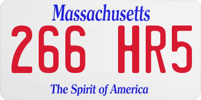 MA license plate 266HR5