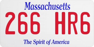 MA license plate 266HR6