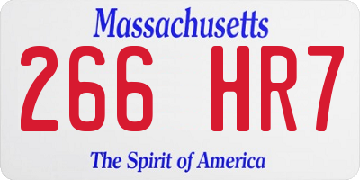 MA license plate 266HR7