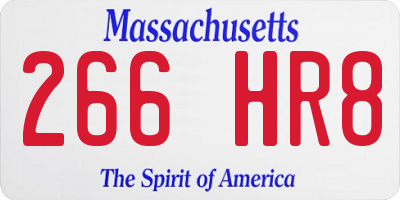 MA license plate 266HR8