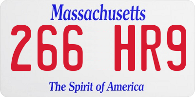 MA license plate 266HR9