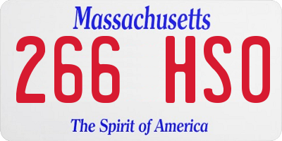 MA license plate 266HS0