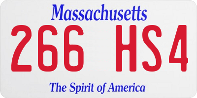 MA license plate 266HS4
