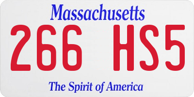 MA license plate 266HS5