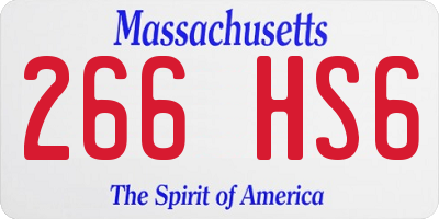 MA license plate 266HS6