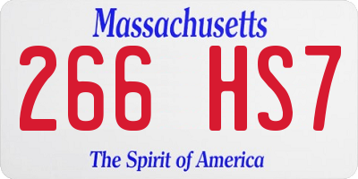 MA license plate 266HS7