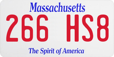 MA license plate 266HS8