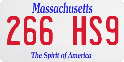 MA license plate 266HS9