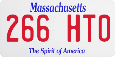 MA license plate 266HT0