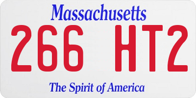 MA license plate 266HT2