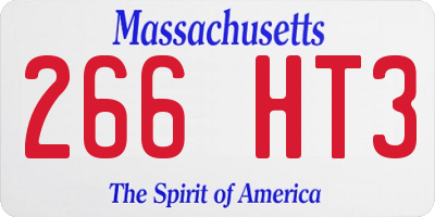 MA license plate 266HT3