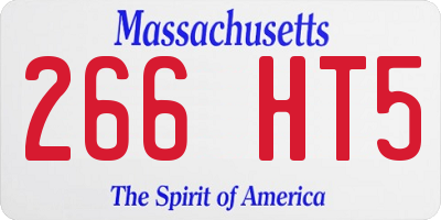 MA license plate 266HT5