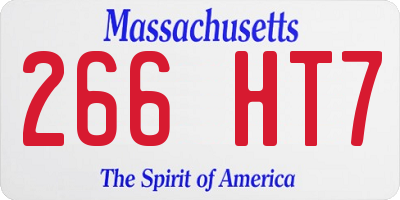 MA license plate 266HT7