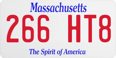 MA license plate 266HT8