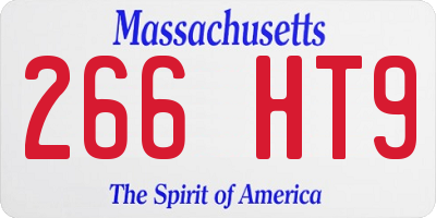 MA license plate 266HT9