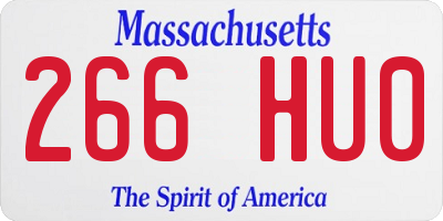 MA license plate 266HU0