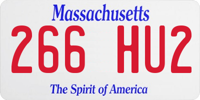 MA license plate 266HU2