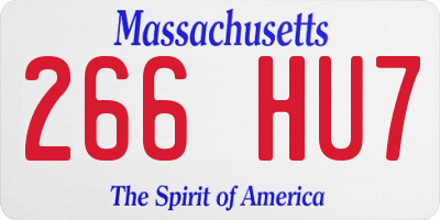 MA license plate 266HU7