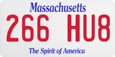 MA license plate 266HU8