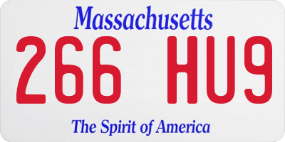 MA license plate 266HU9