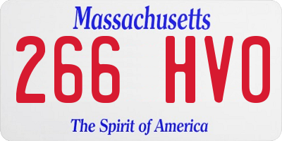 MA license plate 266HV0