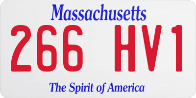 MA license plate 266HV1